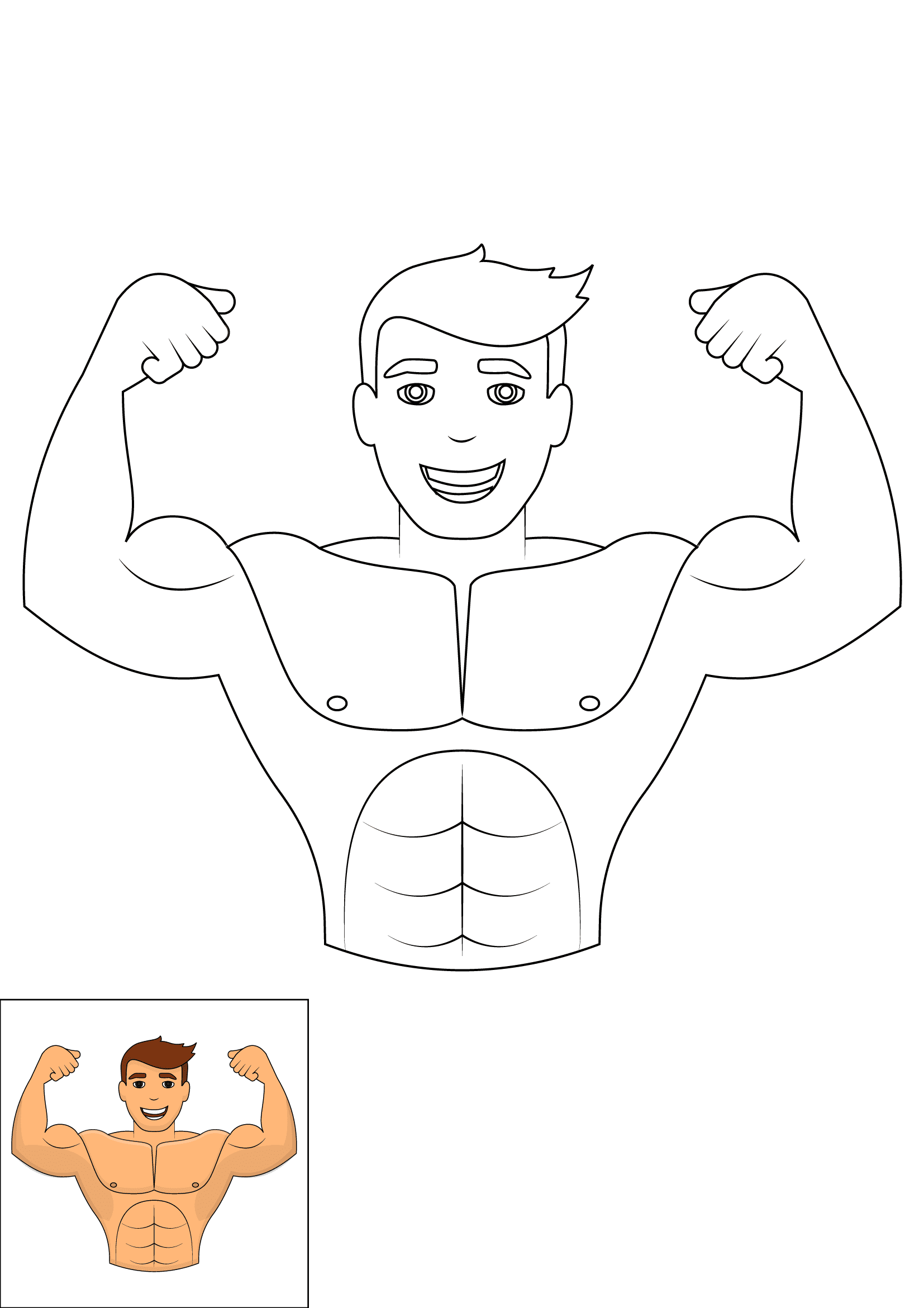 How to Draw Muscles Step by Step Printable Color