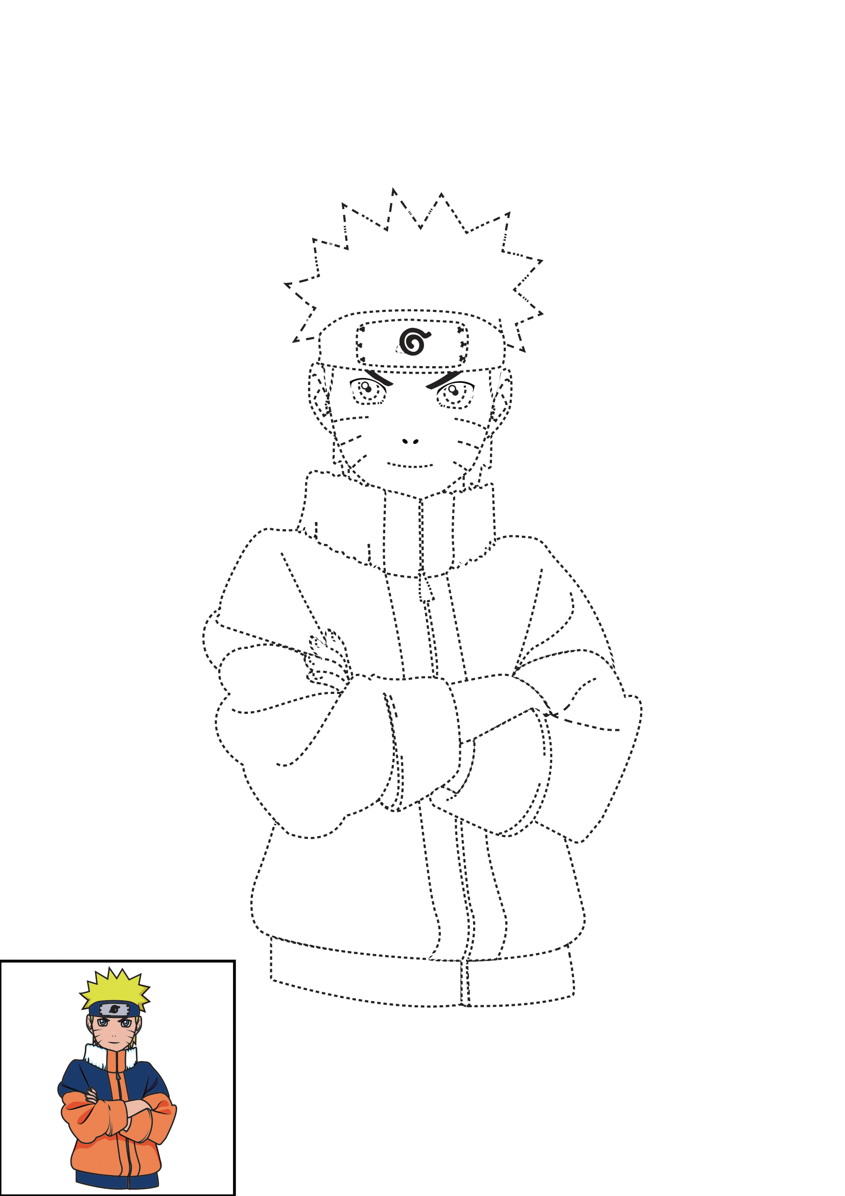 How to Draw Naruto Step by Step Printable Dotted