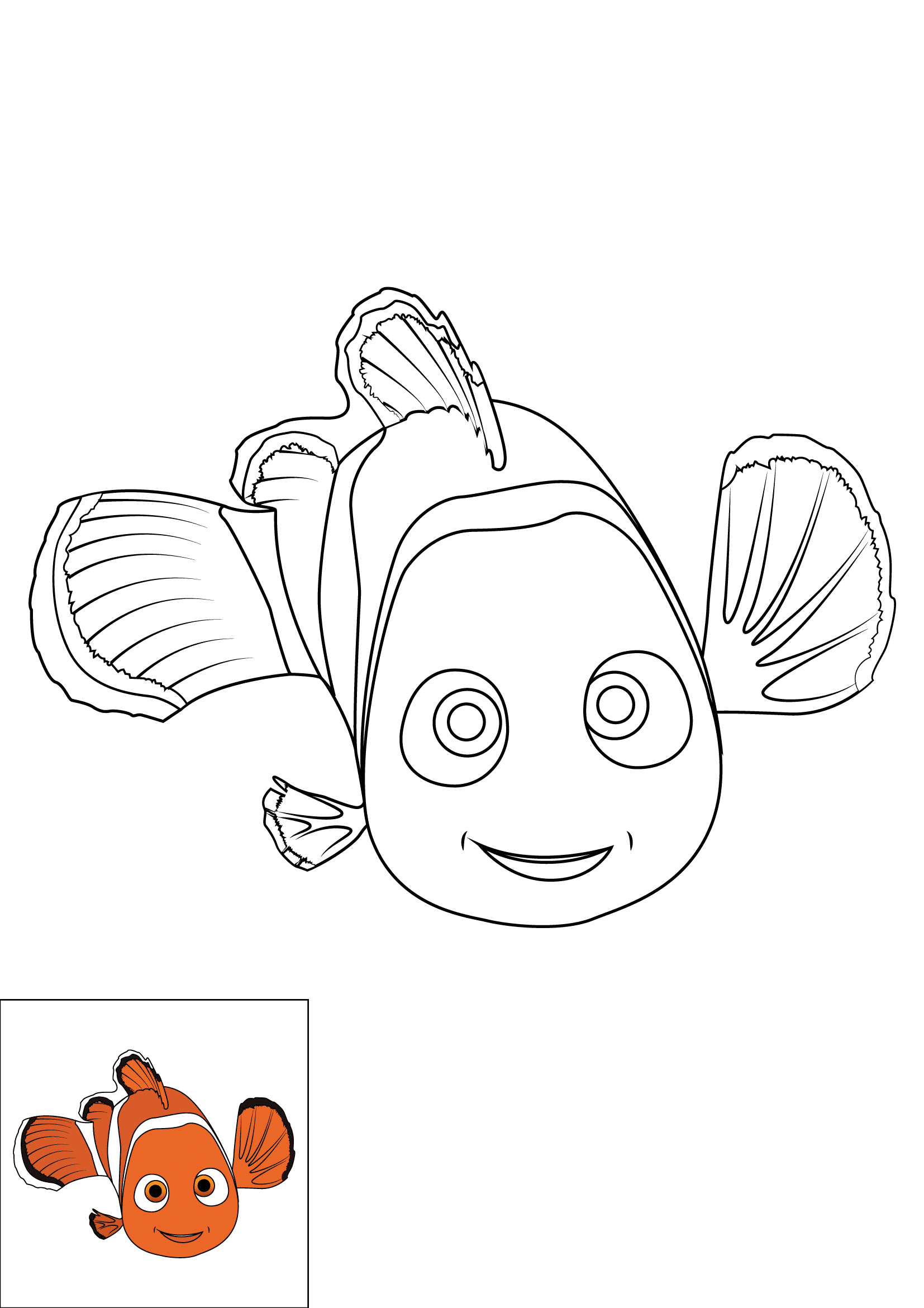 How to Draw Nemo Step by Step Printable Color