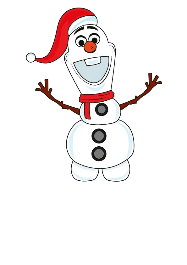 How to Draw Olaf Christmas Step by Step Printable