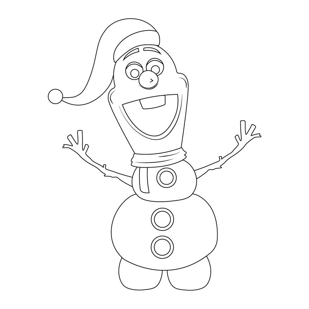 How to Draw Olaf Christmas Step by Step Step  10
