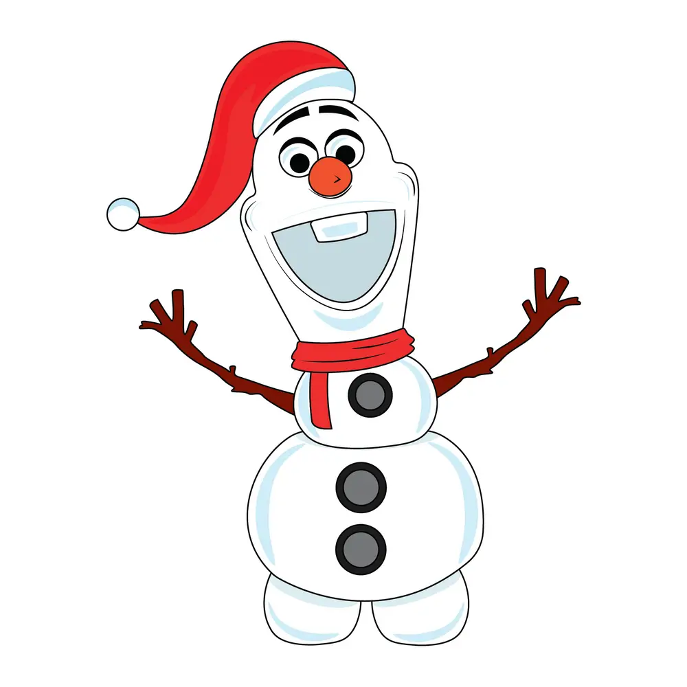 How to Draw Olaf Christmas Step by Step Step  11