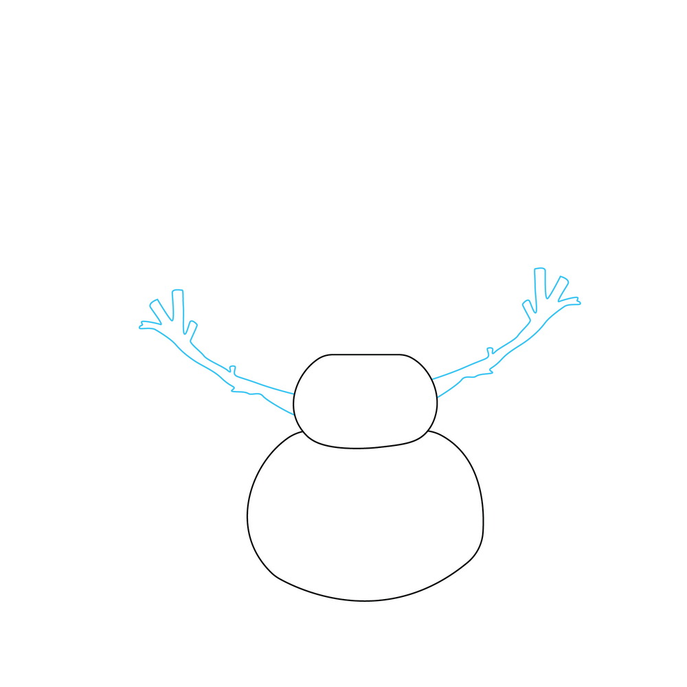 How to Draw Olaf Christmas Step by Step Step  3