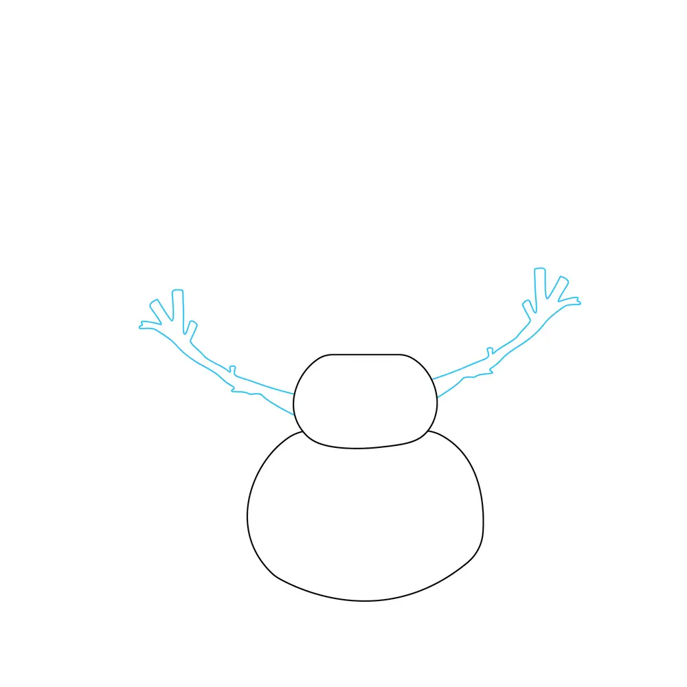 How to Draw Olaf Christmas Step by Step Step  3