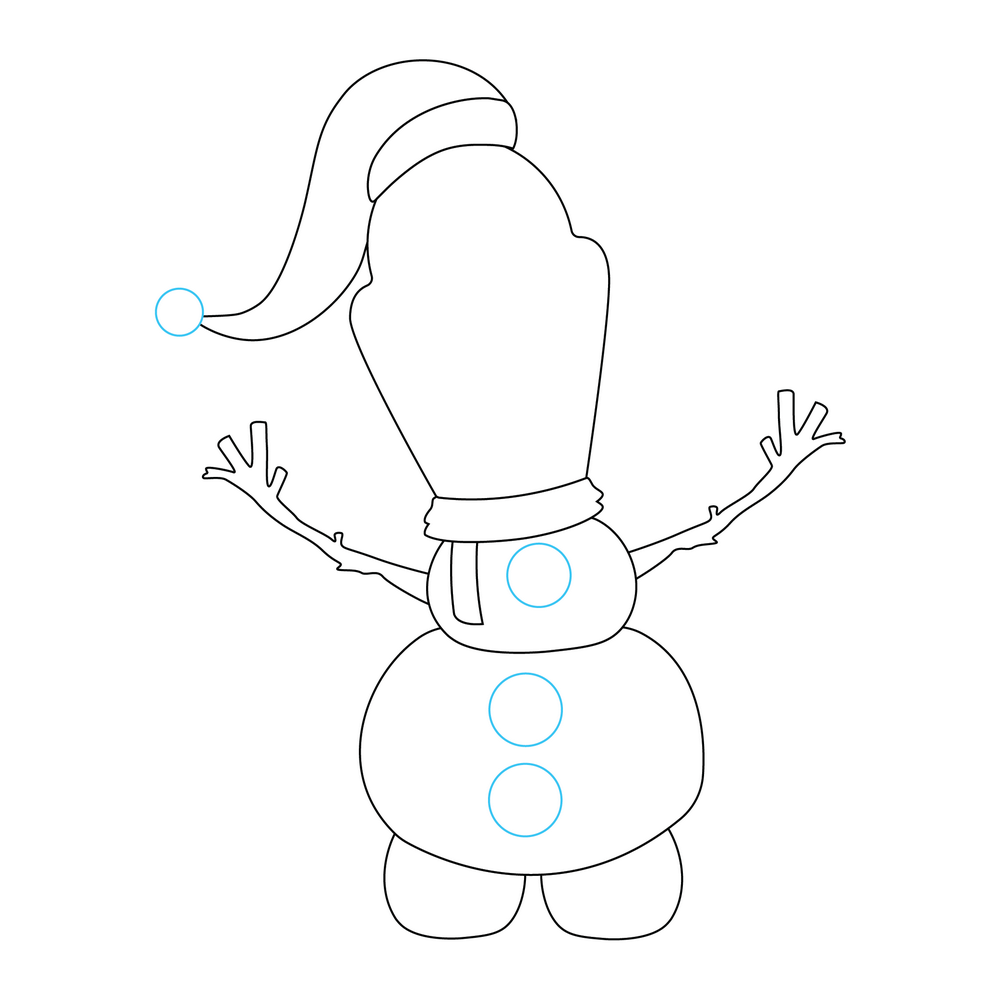 How to Draw Olaf Christmas Step by Step Step  7