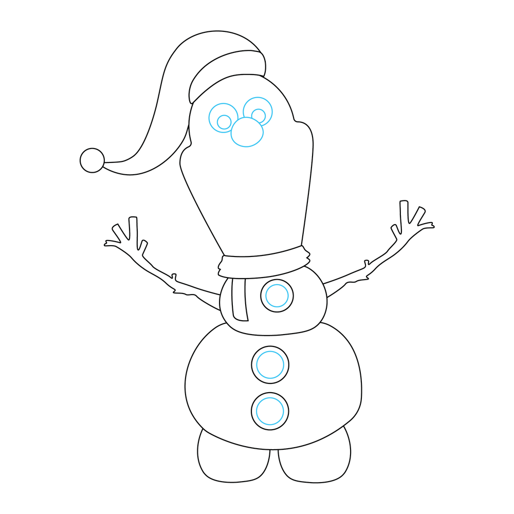 How to Draw Olaf Christmas Step by Step Step  8