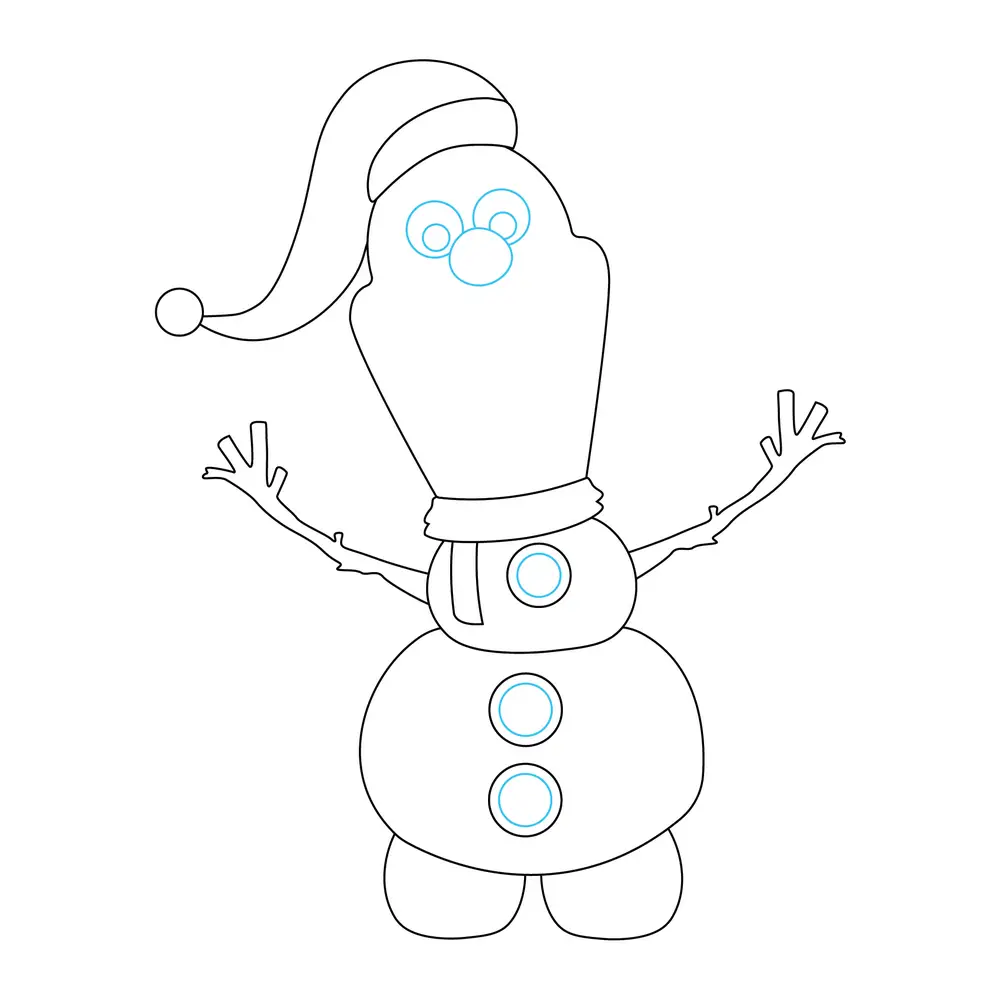 How to Draw Olaf Christmas Step by Step Step  8