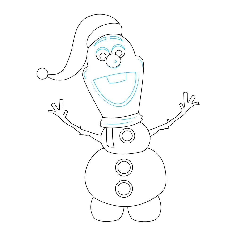 How to Draw Olaf Christmas Step by Step Step  9