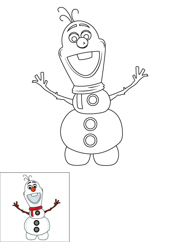How to Draw Olaf Step by Step Printable Color