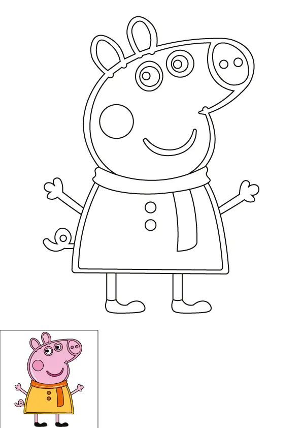 How to Draw Peppa Pig Step by Step Printable Color