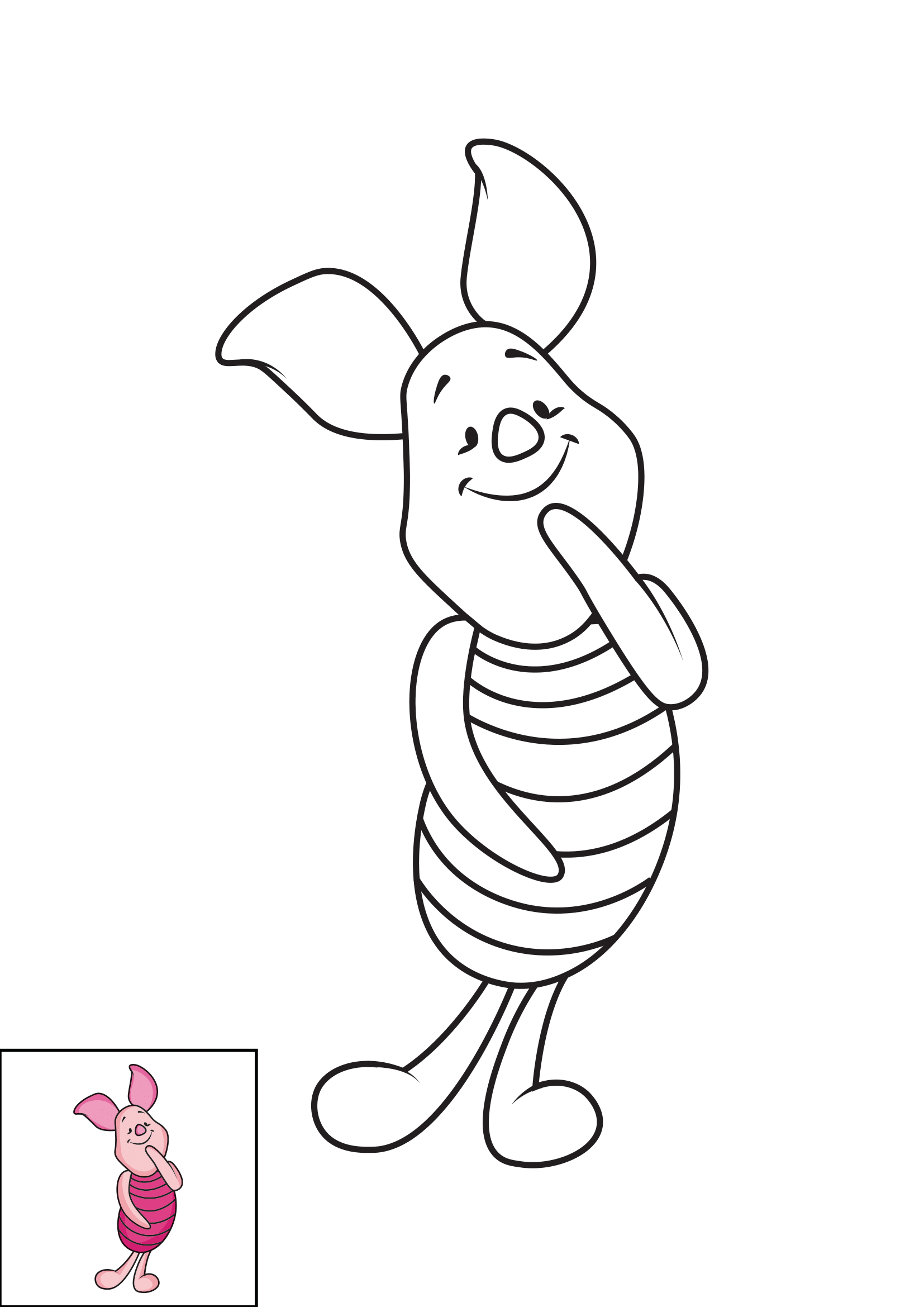 How to Draw Piglet Step by Step Printable Dotted