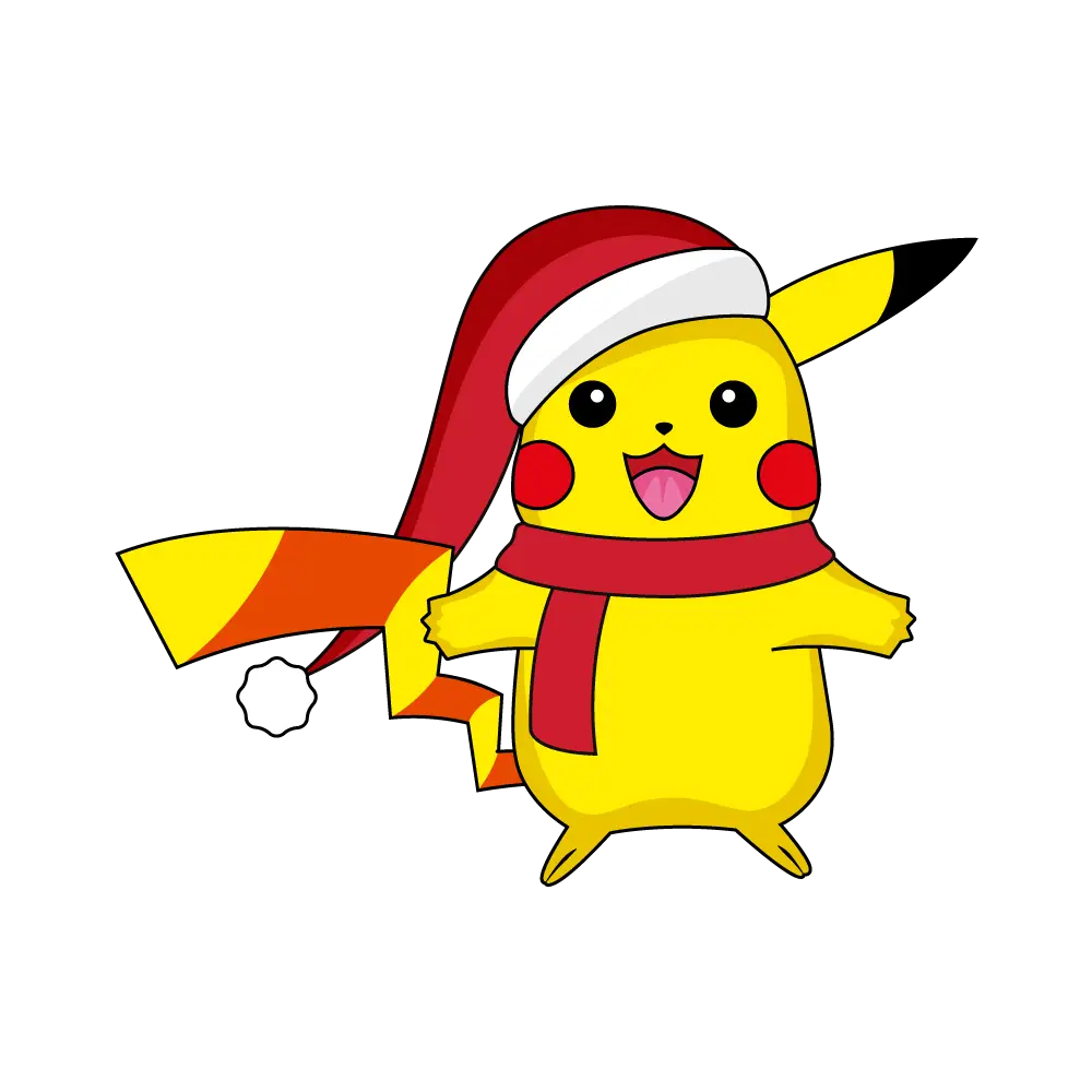 How to Draw Pikachu Christmas Step by Step Thumbnail