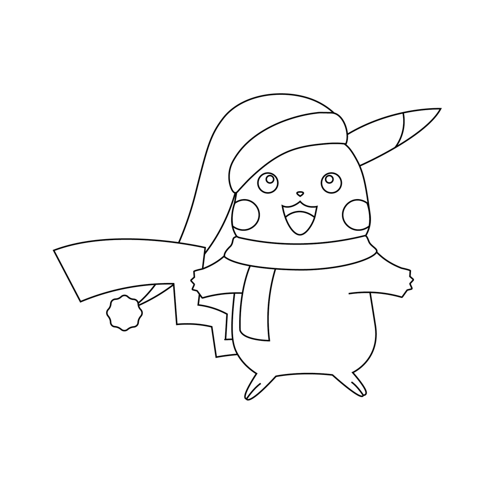 How to Draw Pikachu Christmas Step by Step Step  10