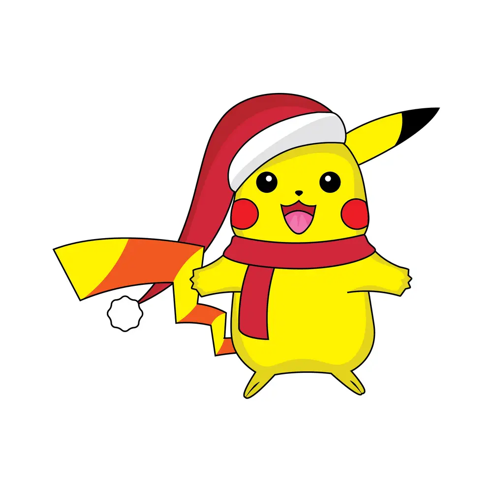 How to Draw Pikachu Christmas Step by Step Step  11