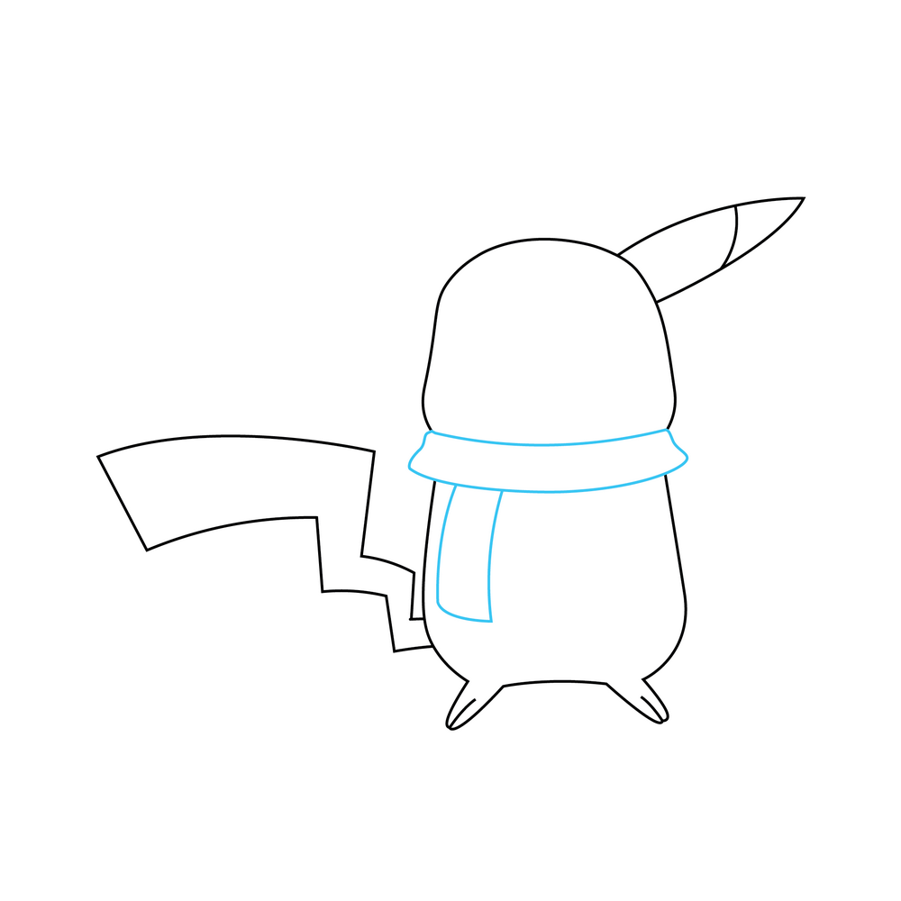How to Draw Pikachu Christmas Step by Step Step  4