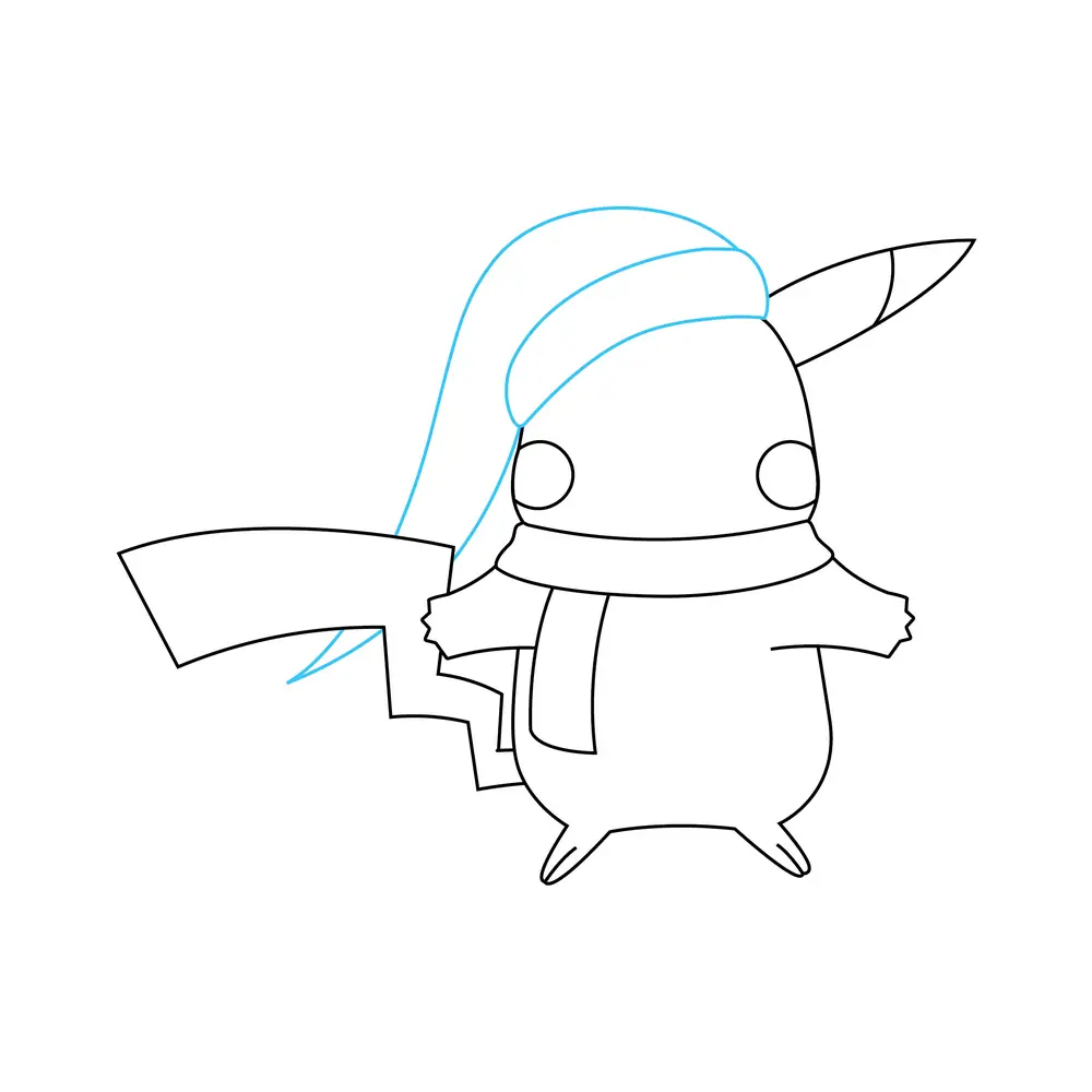 How to Draw Pikachu Christmas Step by Step Step  6