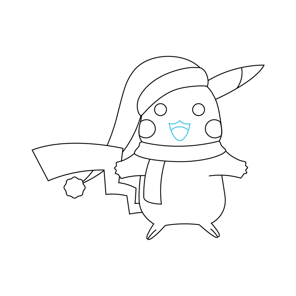 How to Draw Pikachu Christmas Step by Step Step  8