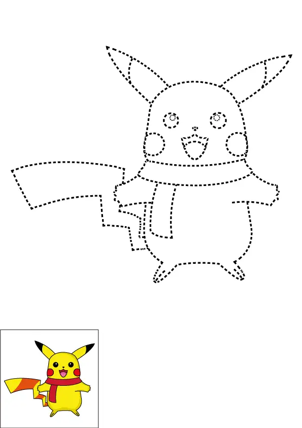 How to Draw Pikachu Step by Step Printable Color
