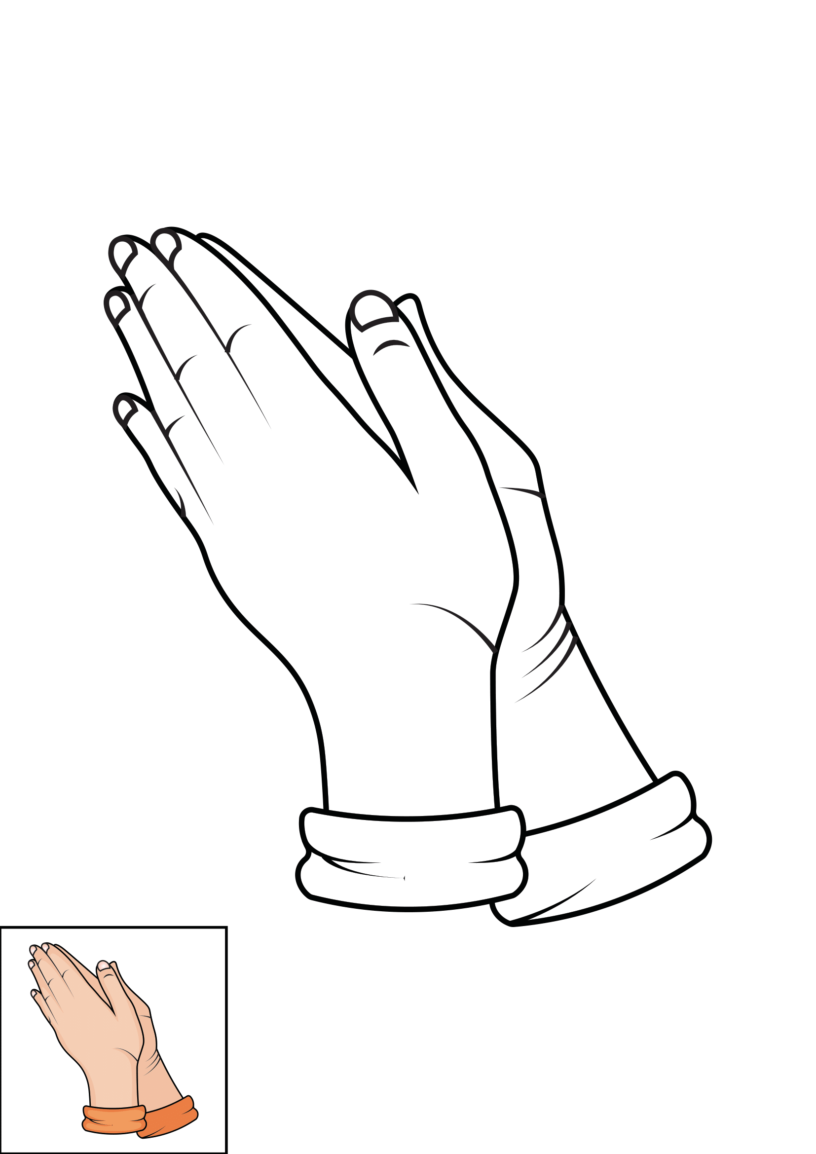 How to Draw Praying Hands Step by Step Printable Color