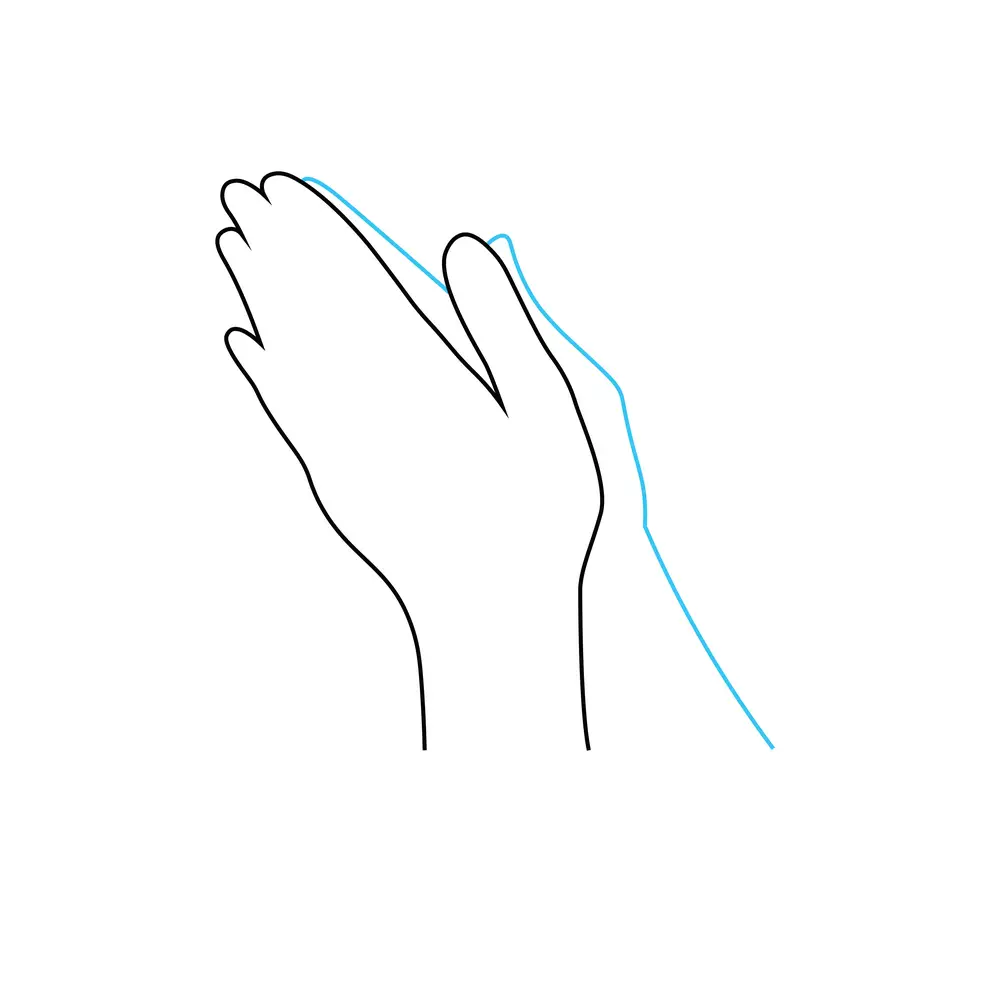 How to Draw Praying Hands Step by Step Step  3