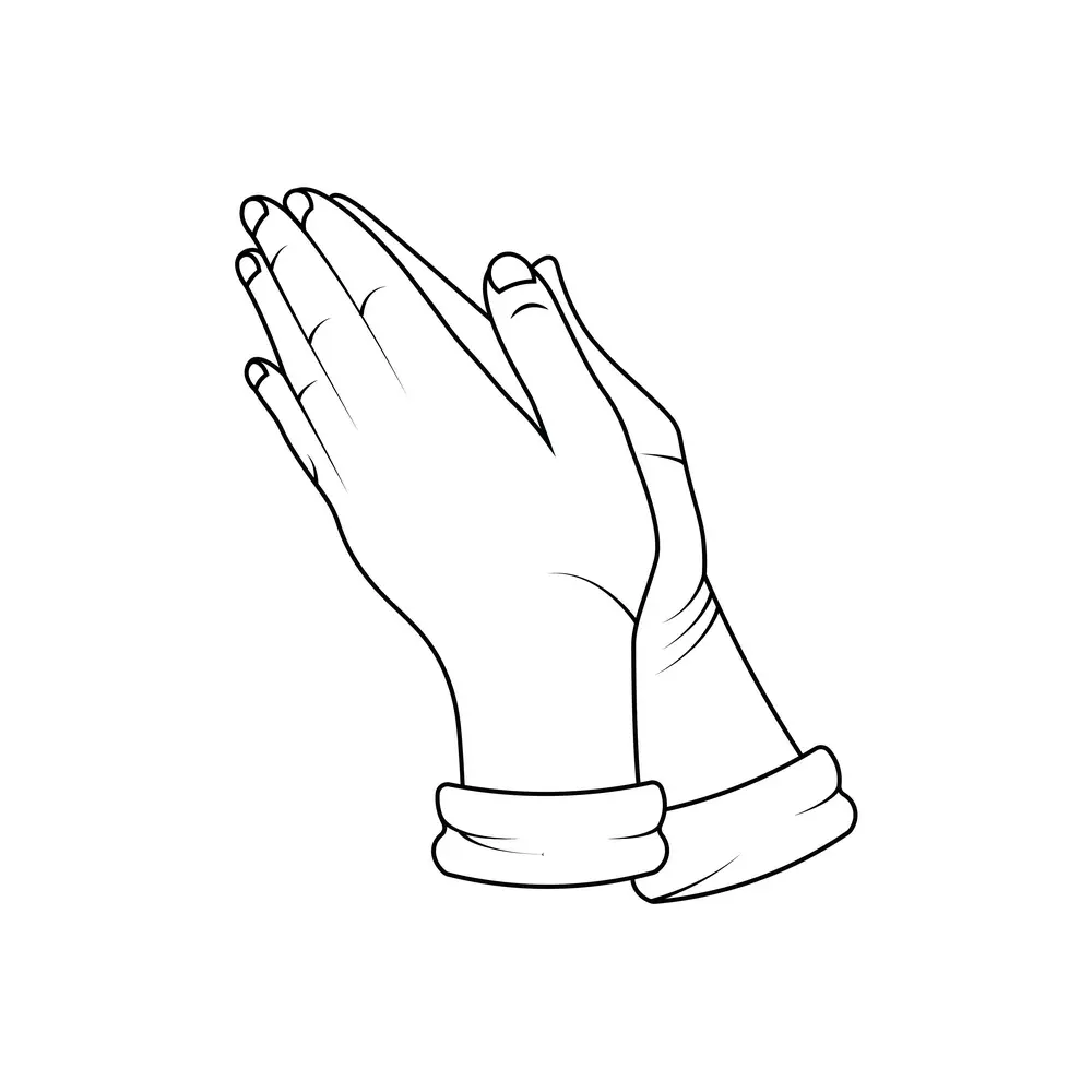 How to Draw Praying Hands Step by Step Step  8
