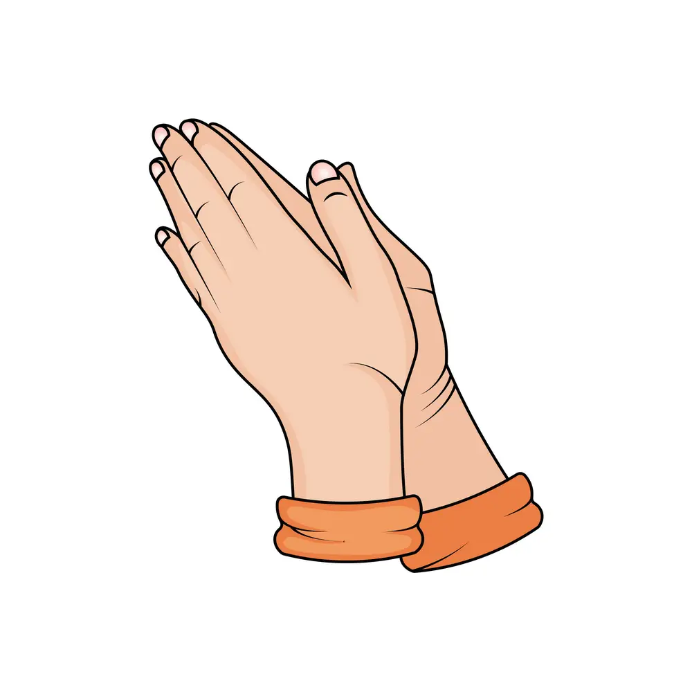 How to Draw Praying Hands Step by Step Step  9