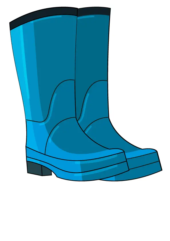 How to Draw Rain Boots Step by Step Printable