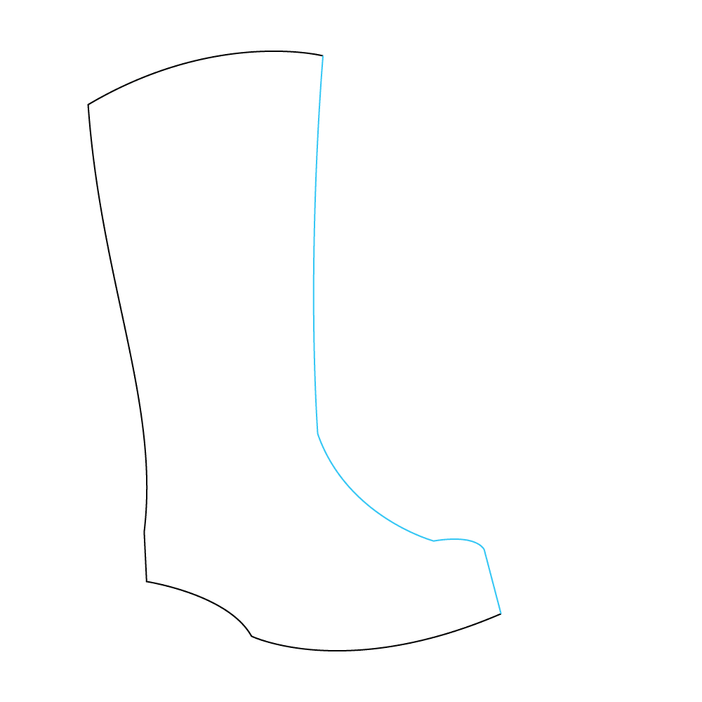 How to Draw Rain Boots Step by Step Step  2
