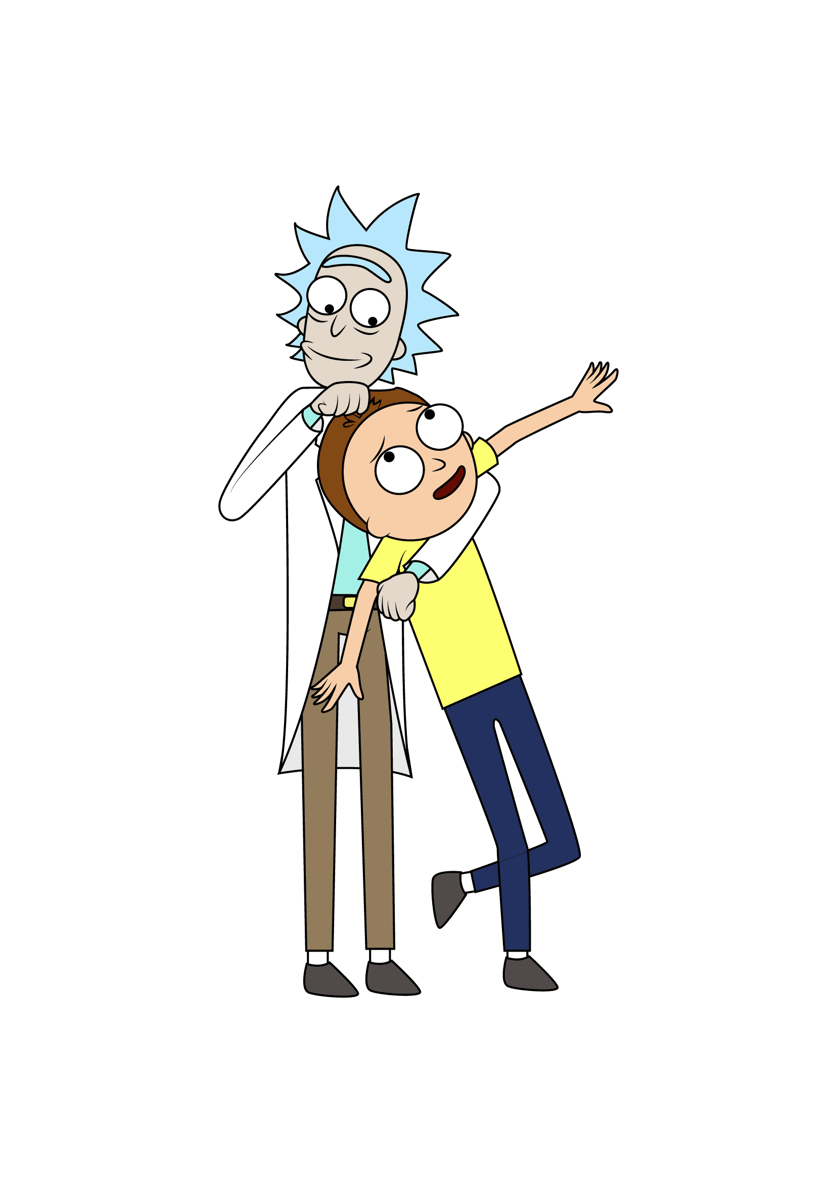 How to Draw Rick And Morty Step by Step Printable