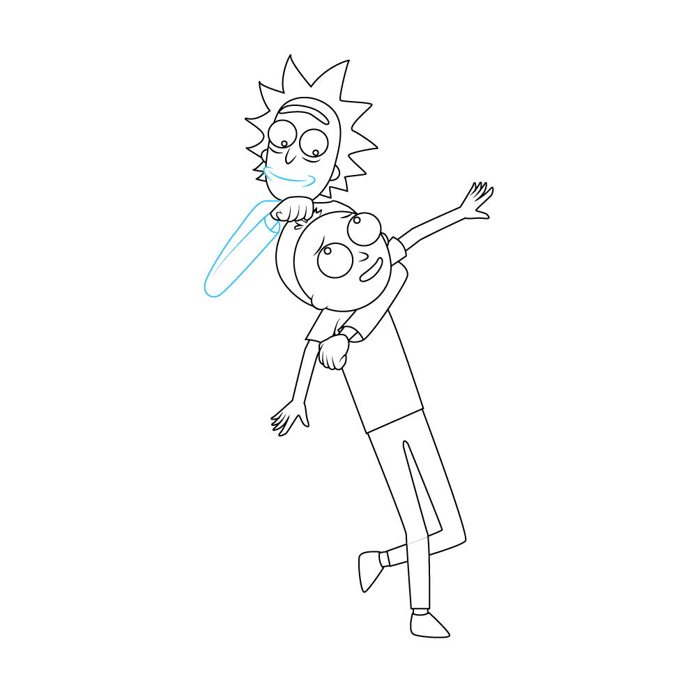 rick and morty drawing black and white