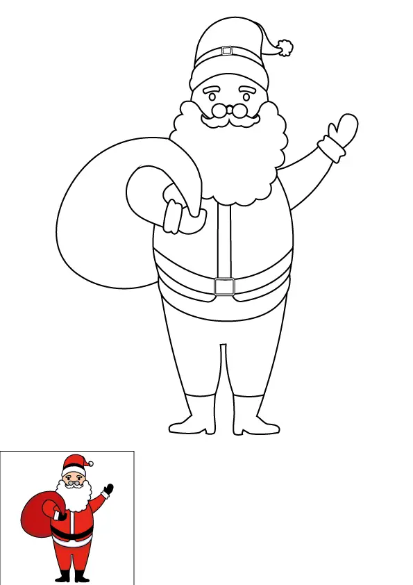 How to Draw Santa Claus Step by Step Printable Color
