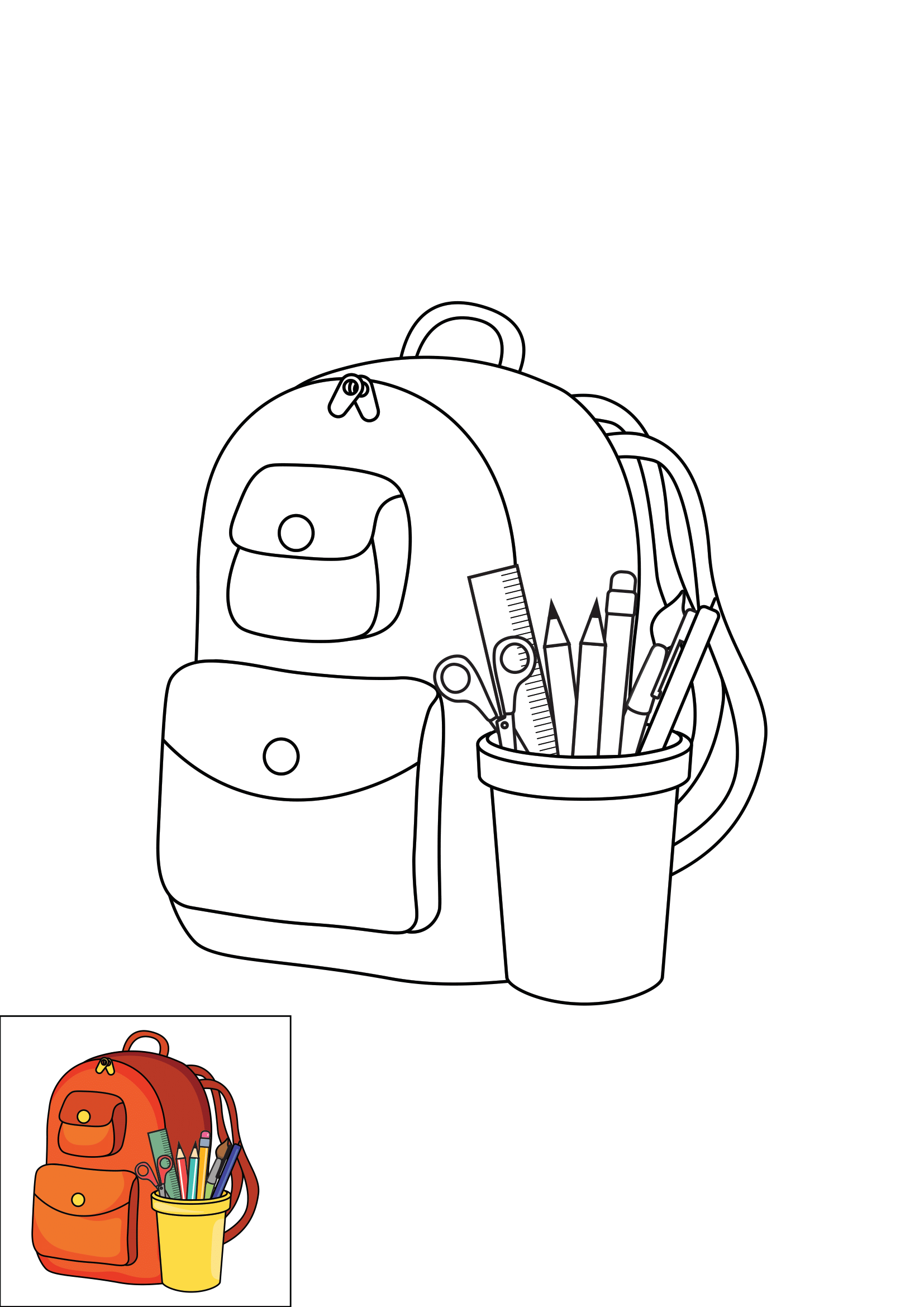 How to Draw School Supplies Step by Step Printable Color