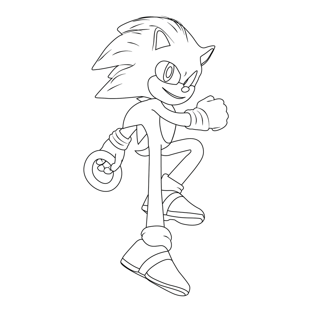 How to Draw Sonic The Hedgehog Step by Step Step  10