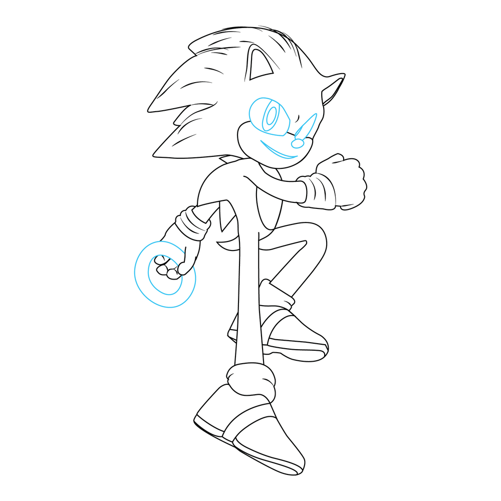 How to Draw Sonic The Hedgehog Step by Step Step  9
