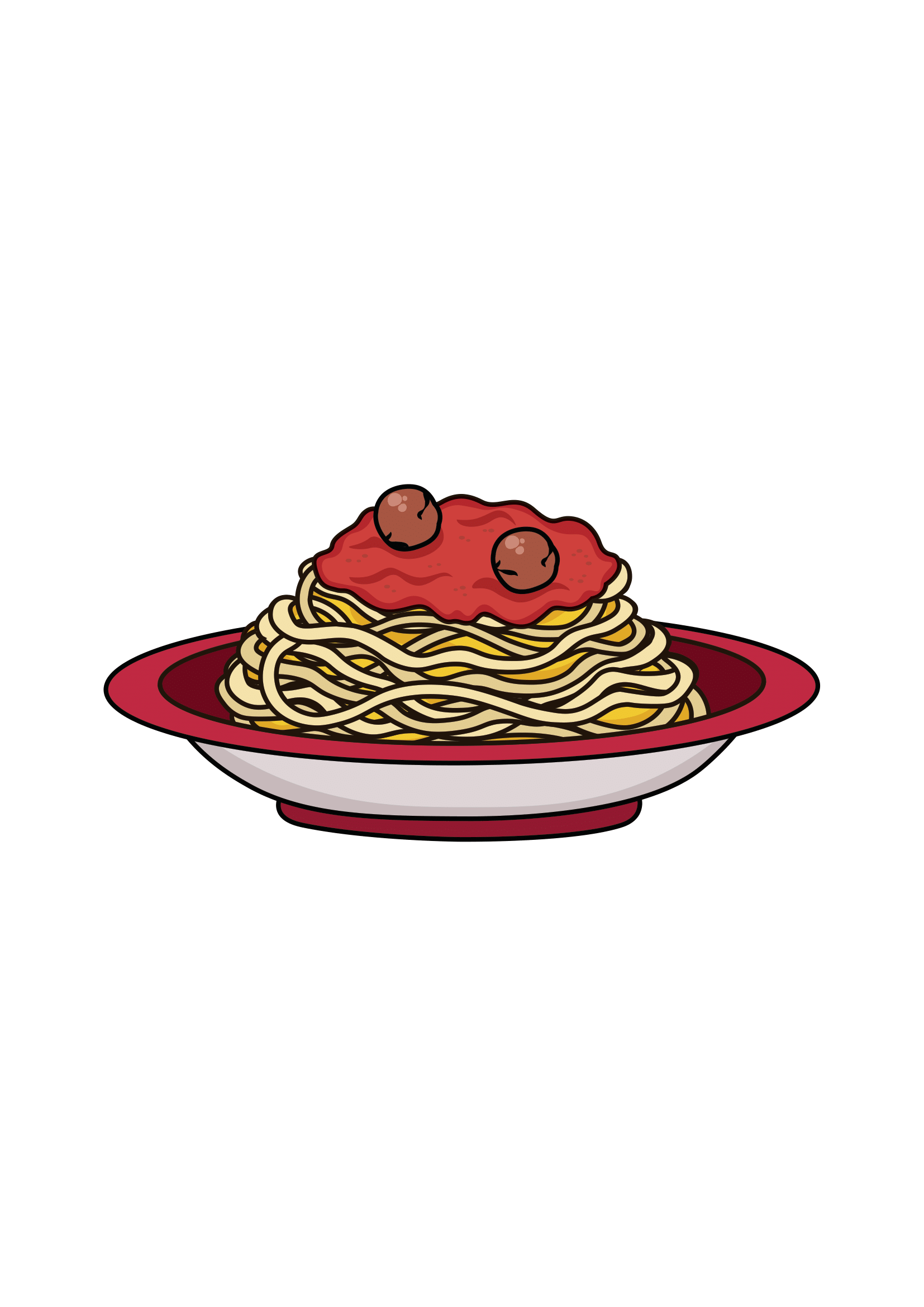 How to Draw Spaghetti And Meatballs Step by Step Printable