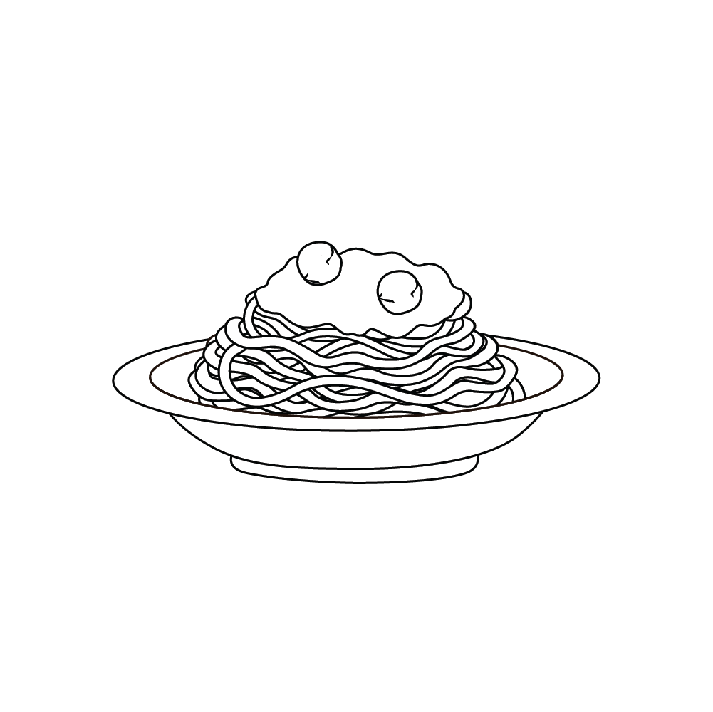 How to Draw Spaghetti And Meatballs Step by Step Step  8