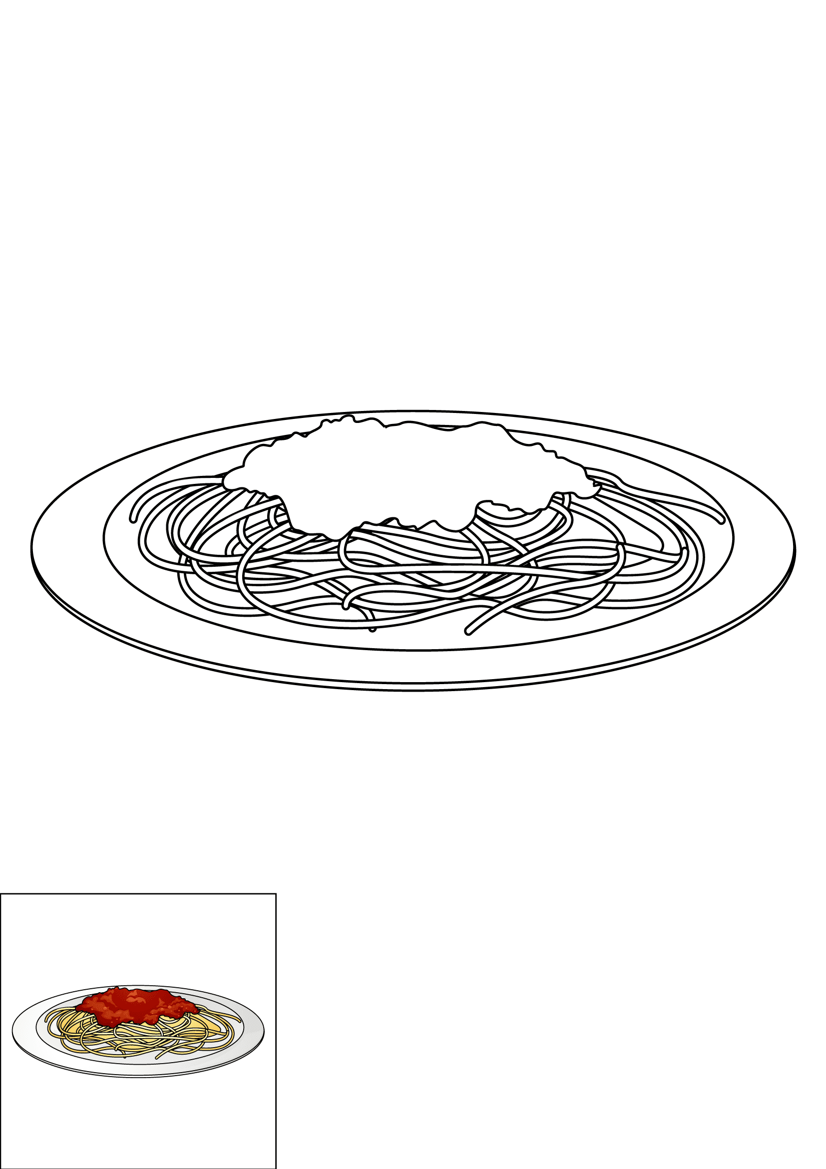 How to Draw Spaghetti Step by Step Printable Color