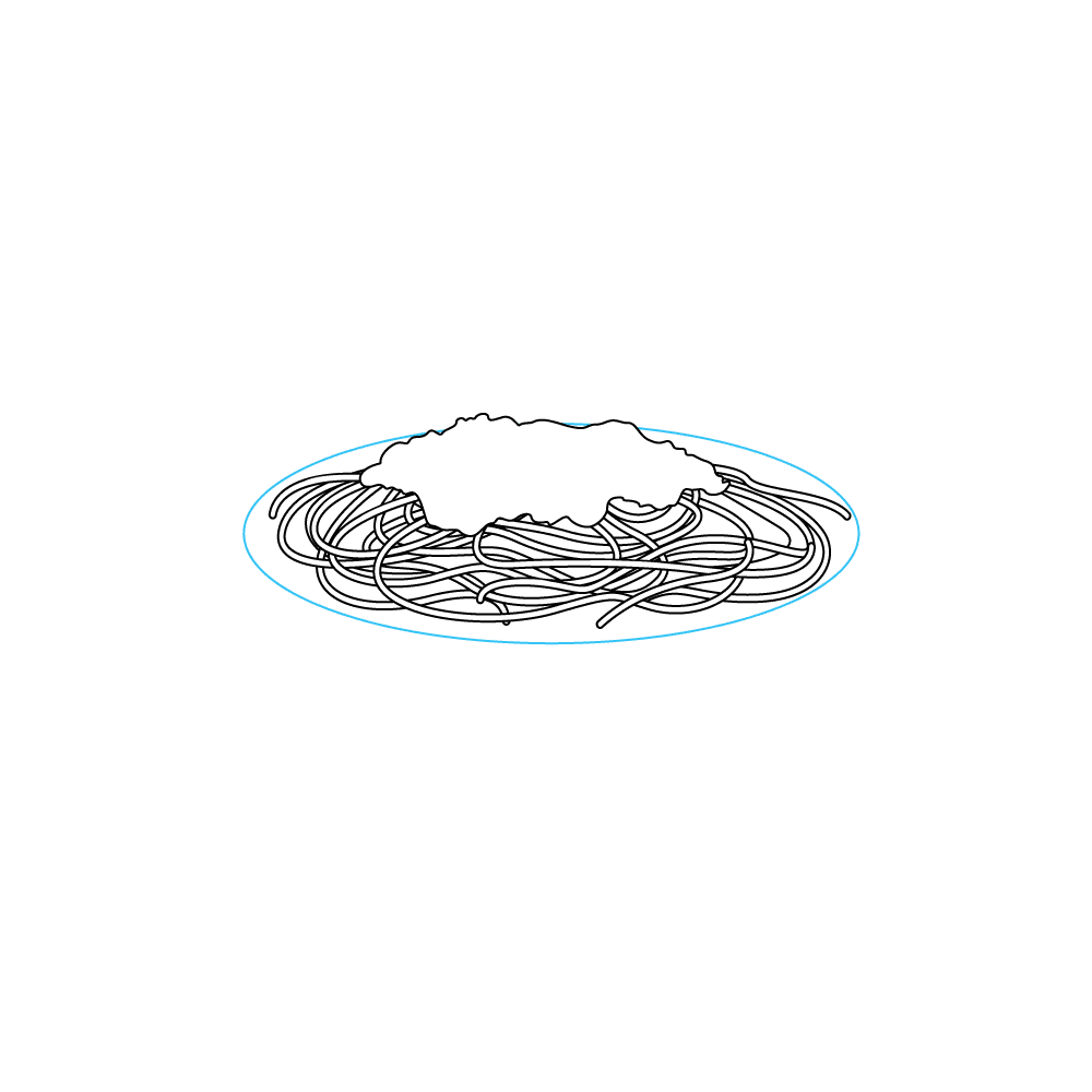 How to Draw Spaghetti Step by Step Step  7