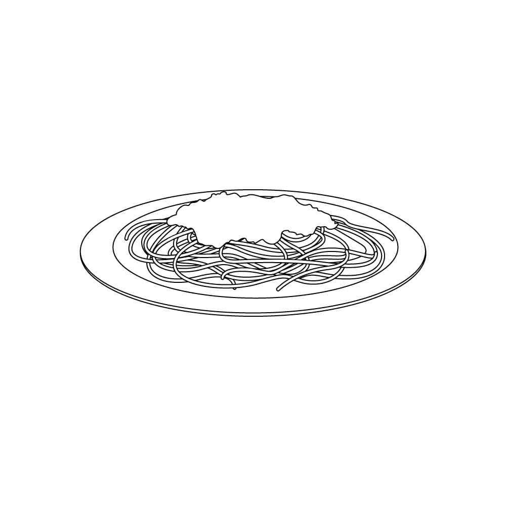 How to Draw Spaghetti Step by Step Step  9