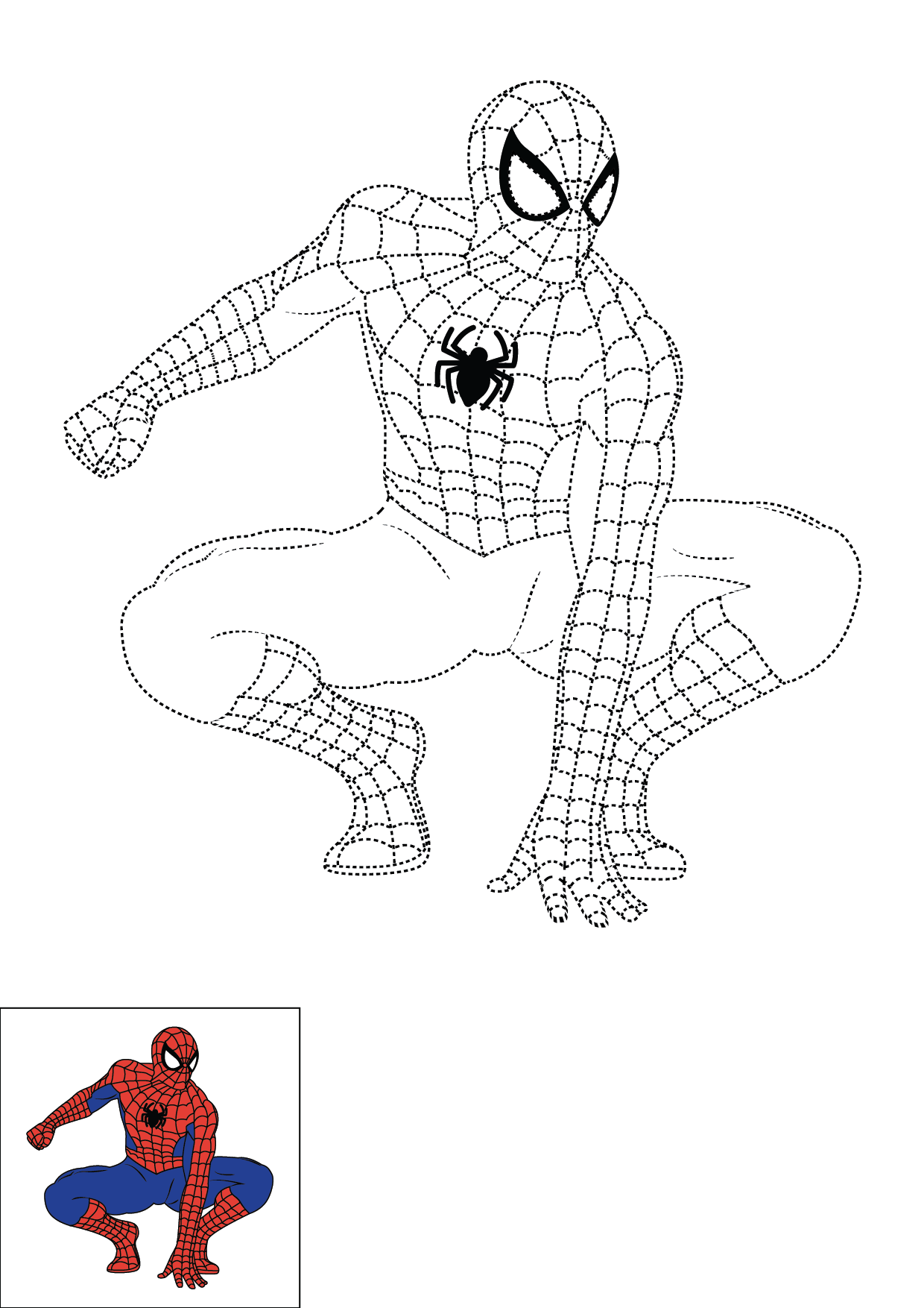 How to Draw Spider Man Step by Step Printable Dotted