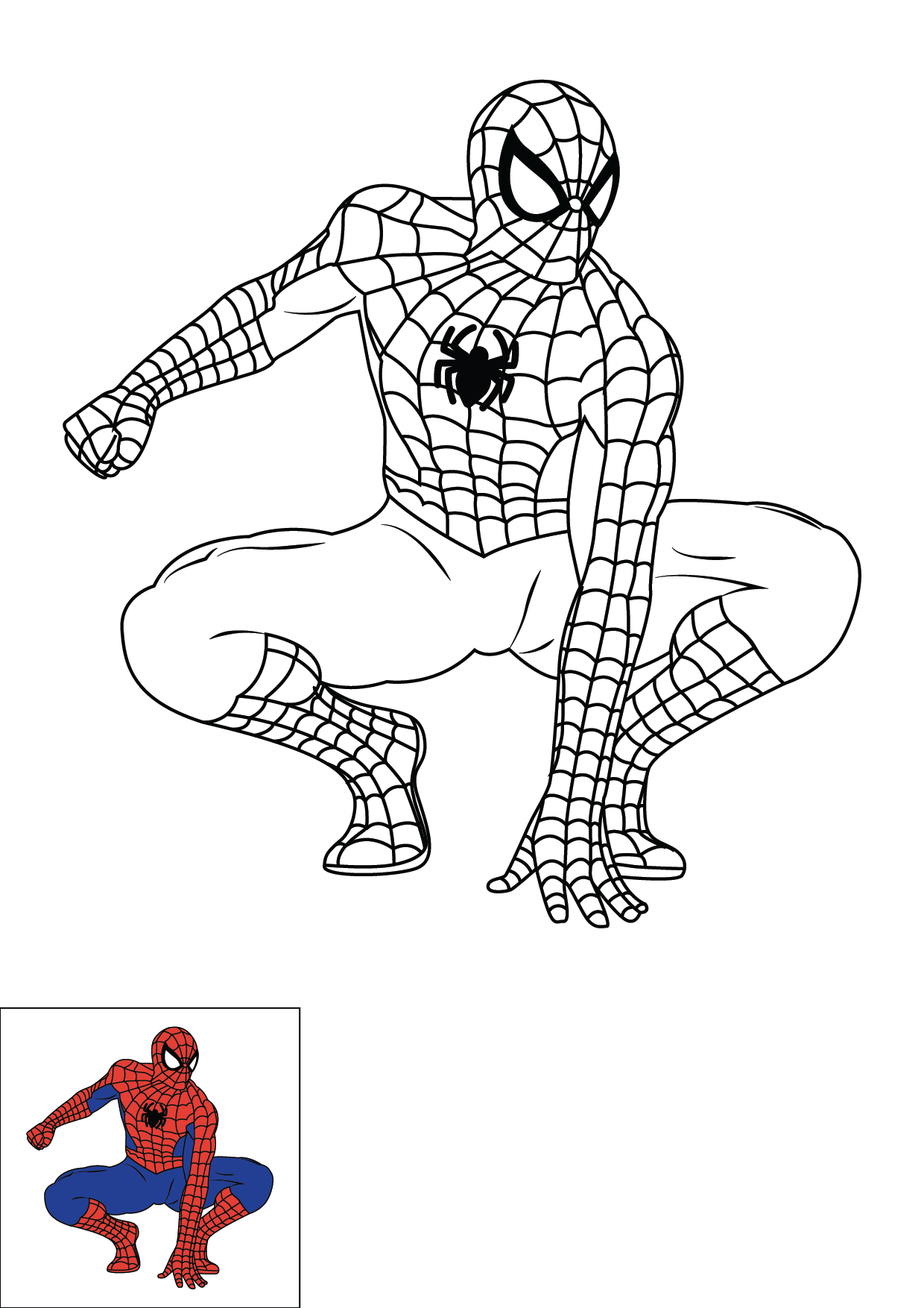 How to Draw Spider Man Step by Step Printable Color
