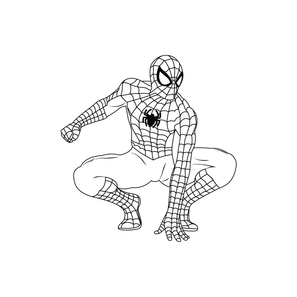 How to Draw Spider Man Step by Step Step  9