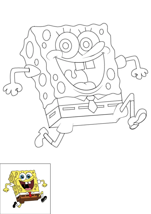 How to Draw Spongebob Step by Step Printable Dotted