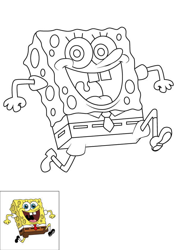 How to Draw Spongebob Step by Step Printable Color