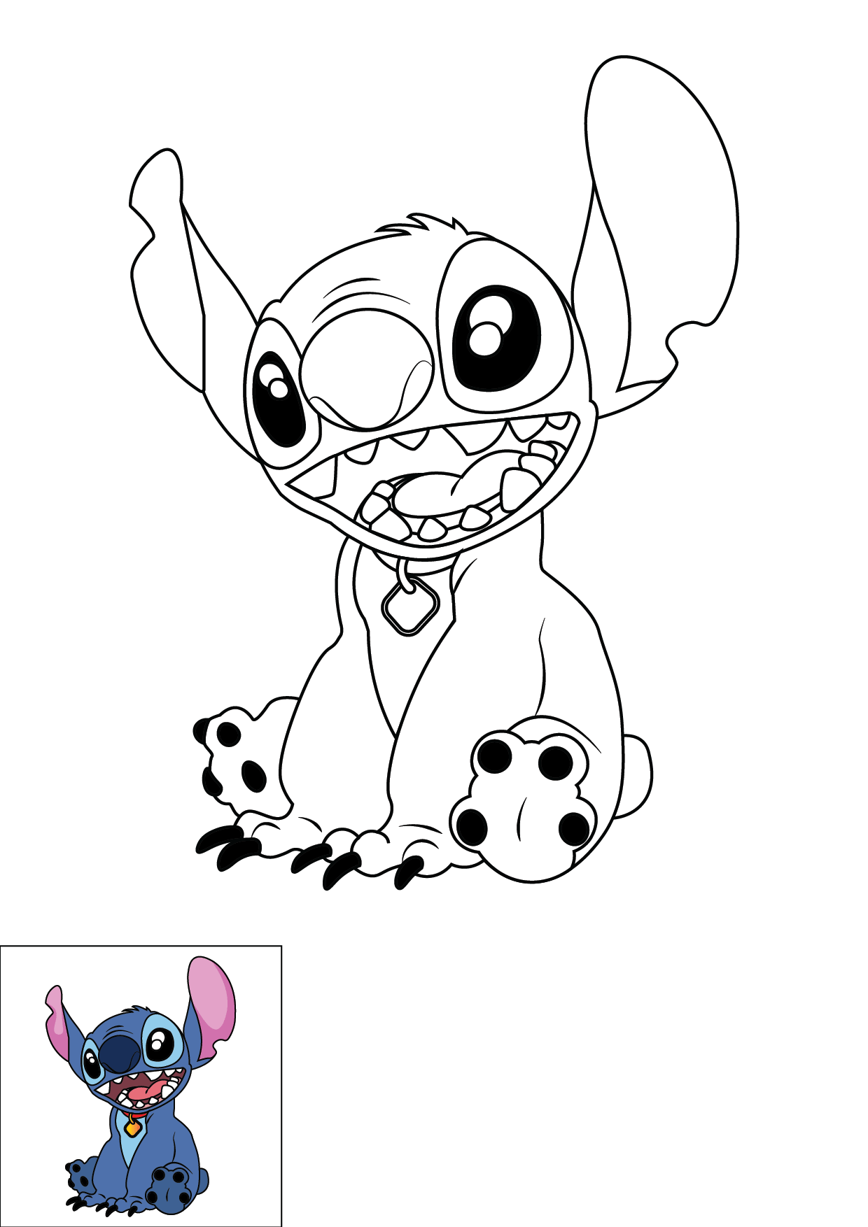 How to Draw Stitch Step by Step Printable Color