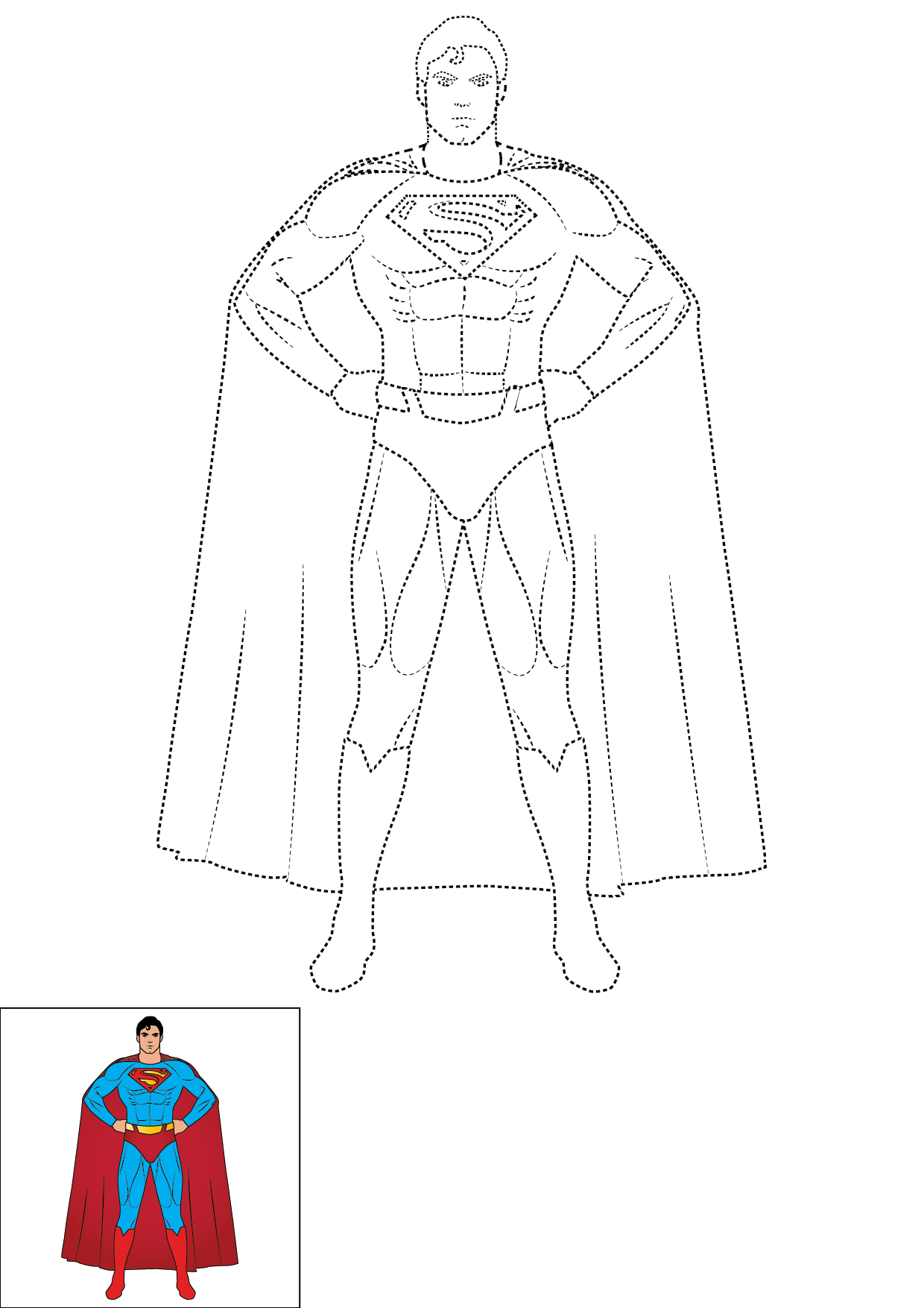 How to Draw Superman Step by Step Printable Dotted
