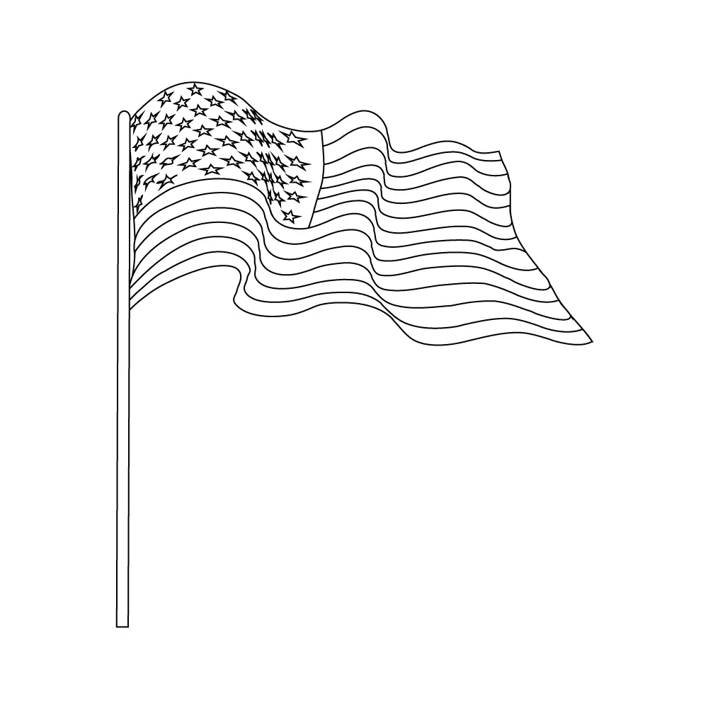 How to Draw The American Flag Step by Step Step  9