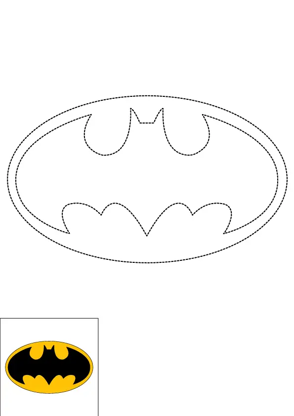 How to Draw The Batman Logo Step by Step Printable Dotted