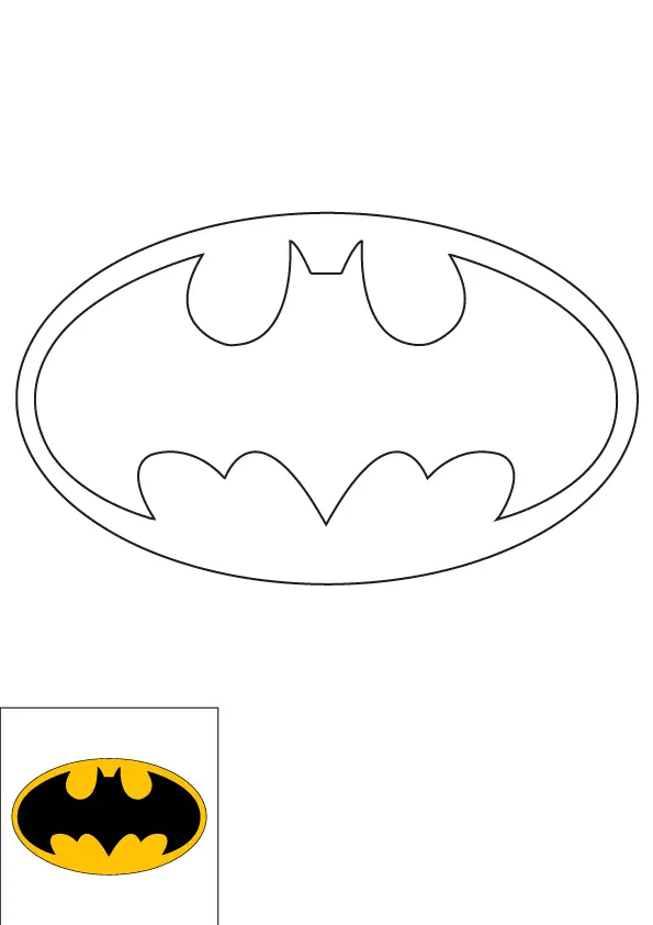 How to Draw The Batman Logo Step by Step Printable Color