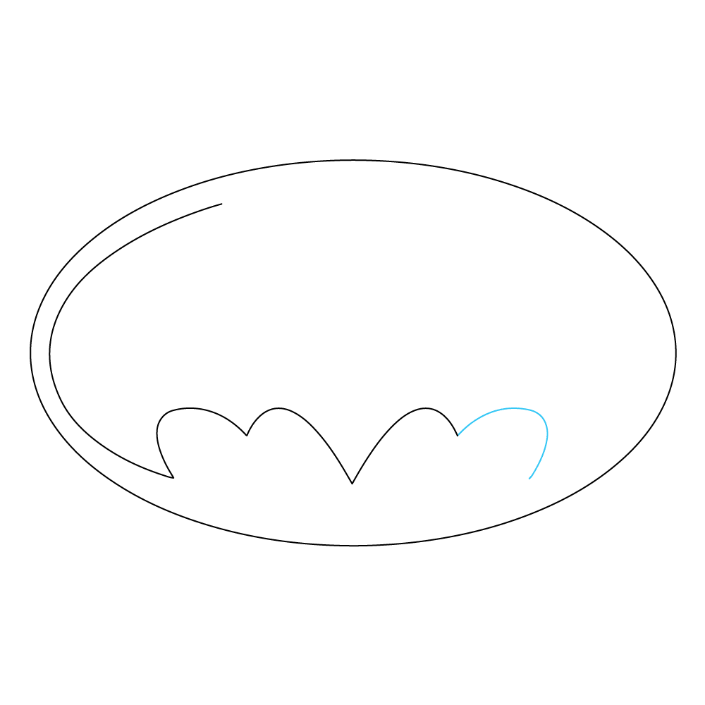 How to Draw The Batman Logo Step by Step Step  6